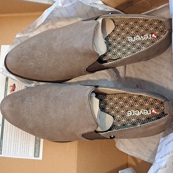 Revere Budapest Leather Loafer Rusty Metallic (Taupe/Brown) Size US 10M $160